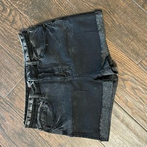 Black jean shorts